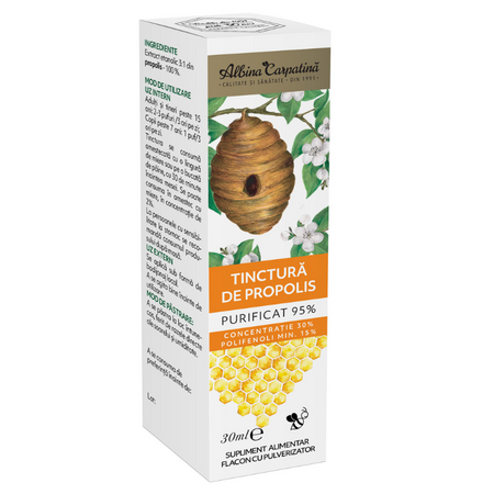 Tinctura de propolis purificat 95%, 30 ml, Albina Carpatina 723265