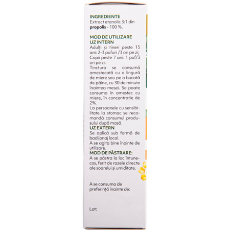 Tinctura de propolis purificat 95%, 30 ml, Albina Carpatina 723267