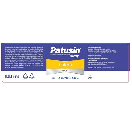 Patusin Calmo sirop pentru adulti, 100 ml, Laropharm 705123