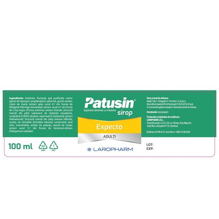 Patusin Expecto sirop pentru adulti, 100 ml, Laropharm 705145