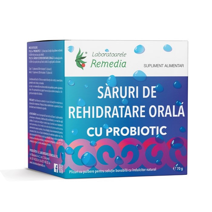 Saruri de rehidratare cu probiotic, 20 plicuri, Remedia