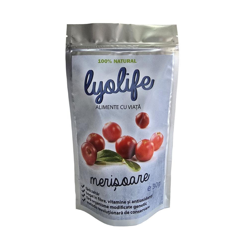 Merisoare liofilizate Lyolife, 30 g, Lifesense