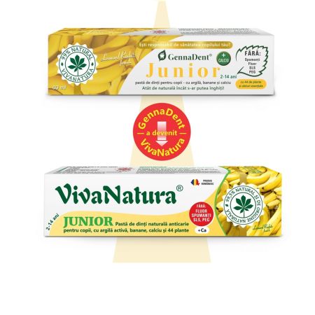 Pasta de dinti naturala cu argila si banane Junior, 80 ml, Vivanatura