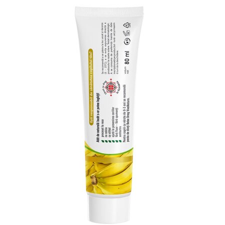 Pasta de dinti naturala pentru copii cu argila activa si banane Junior, 80 ml, Vivanatura 710185