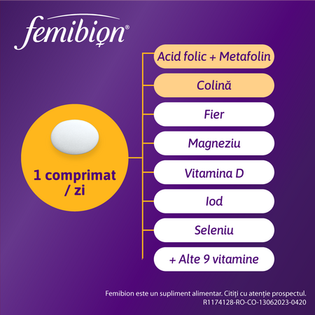 Femibion 1 planificare si sarcina, 28 comprimate filmate, Dr. Reddys 569873