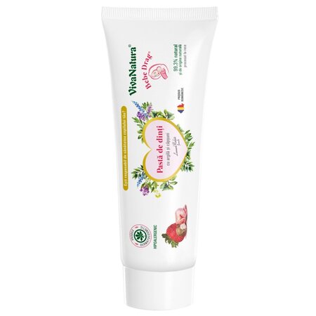 Pasta de dinti cu argila si capsuni Bebe Drag, 50 ml, Vivanatura 710138