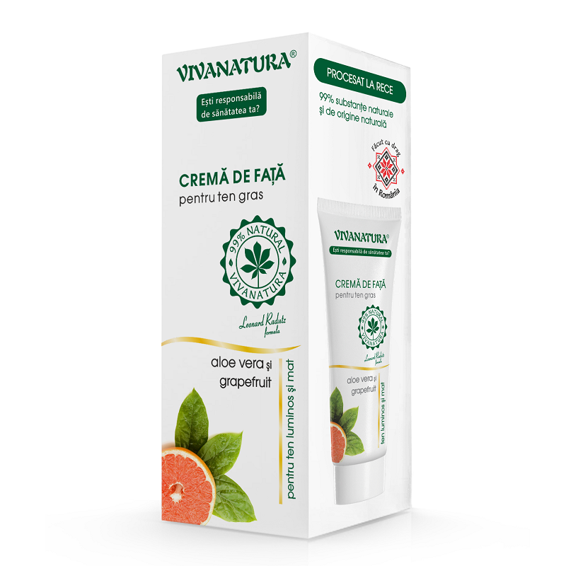 Crema de fata pentru ten gras, 75 ml, Vivanatura