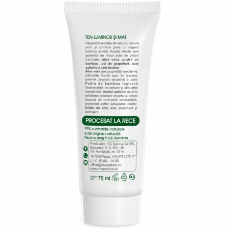 Crema de fata pentru ten gras, 75 ml, Vivanatura 710049