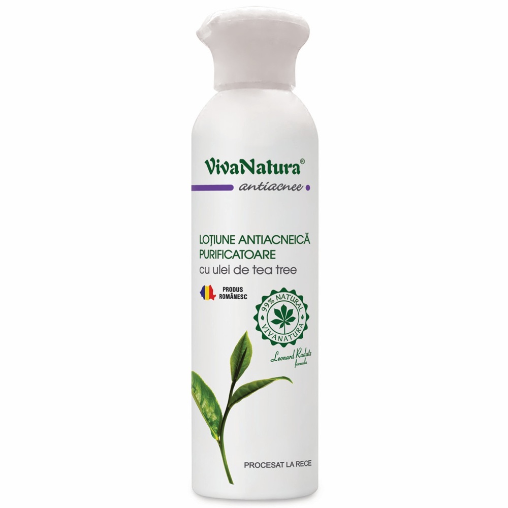 Lotiune antiacneica purificatoare cu ulei de tea tree, 150 ml, Vivanatura