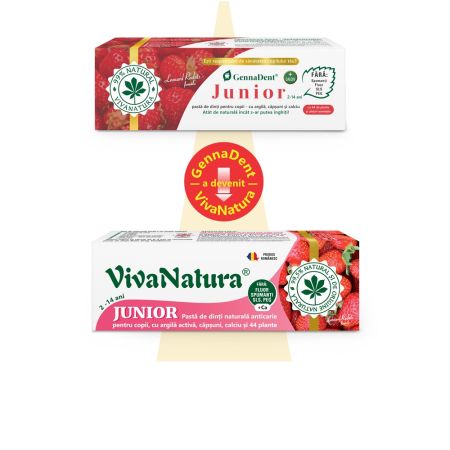 Pasta de dinti cu capsuni GennaDent Junior, 50 ml, Vivanatura