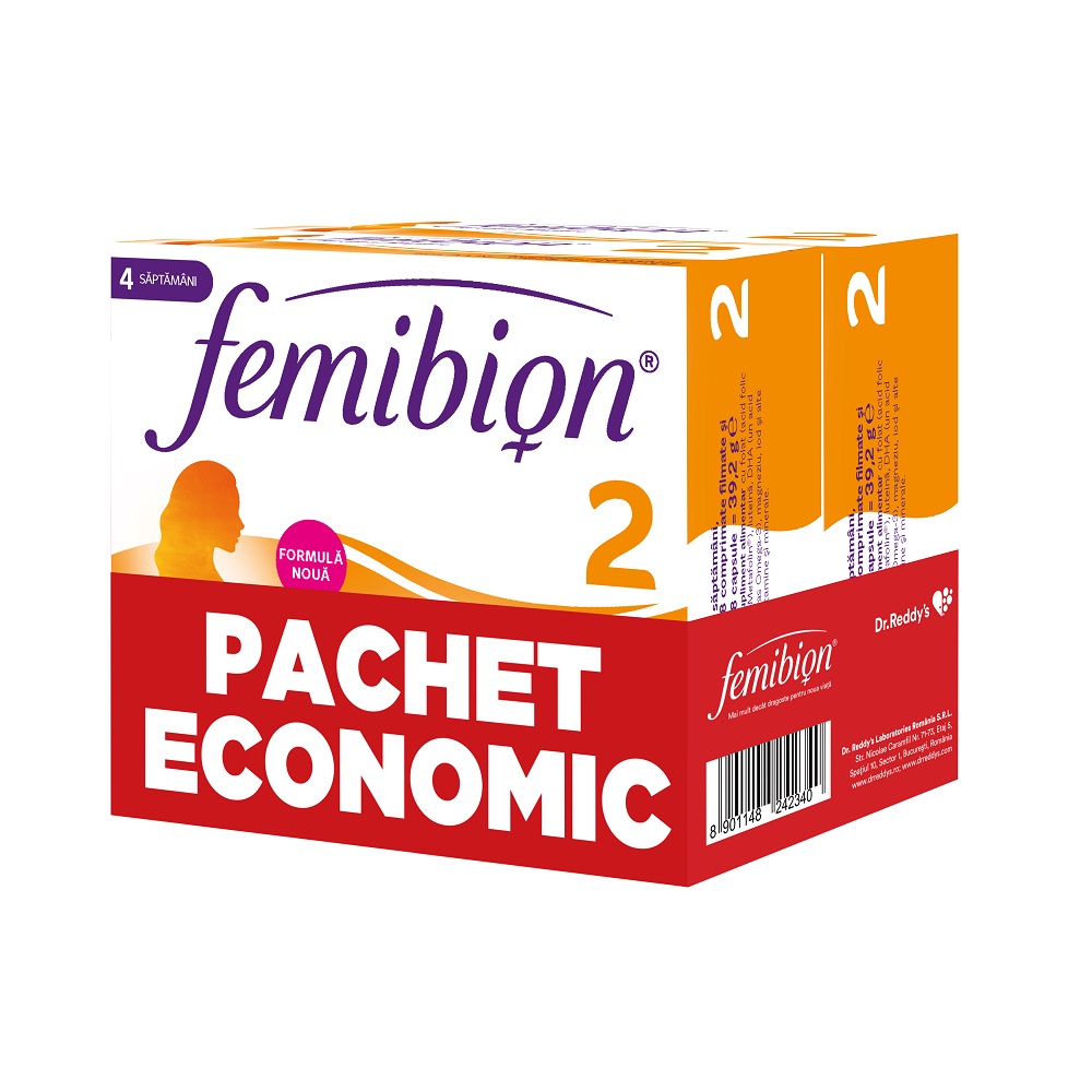 Pachet Femibion 2 - Sarcina si Alaptare, 56 de comprimate + 56 de capsule, Dr. Reddys