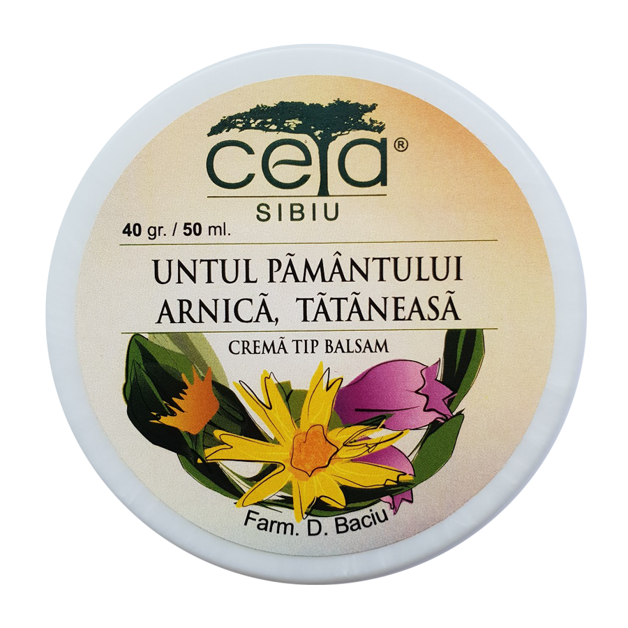 Crema cu untul pamantului, tataneasa si arnica, 50 ml, Ceta Sibiu