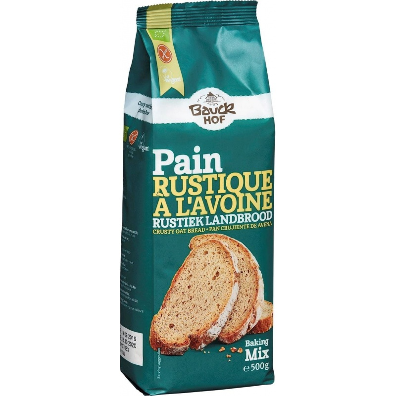 Premix faina de ovaz eco fara gluten pentru paine rustica, 500 g, Bauckhof