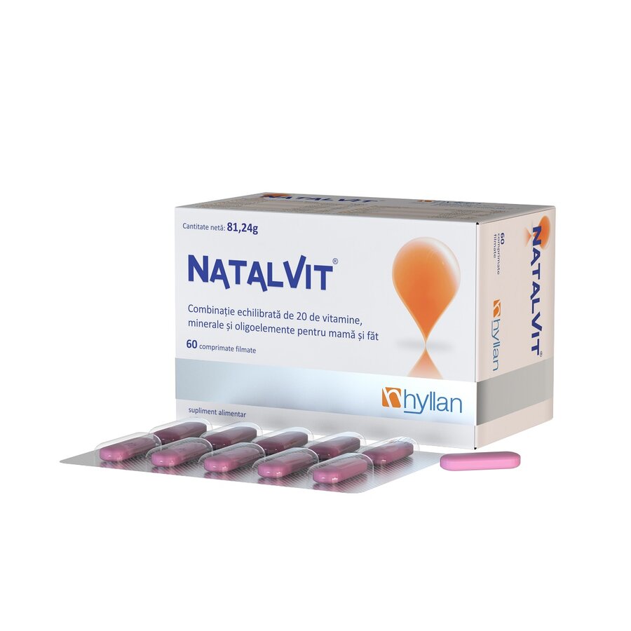 Natalvit, 60 comprimate filmate, Hyllan : Farmacia Tei online