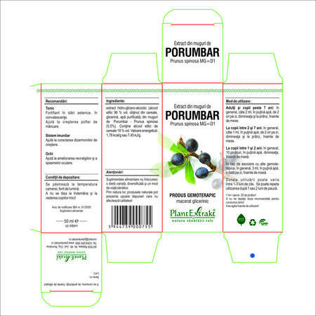 Extract din muguri de Porumbar, 50 ml, Plant Extrakt 737224