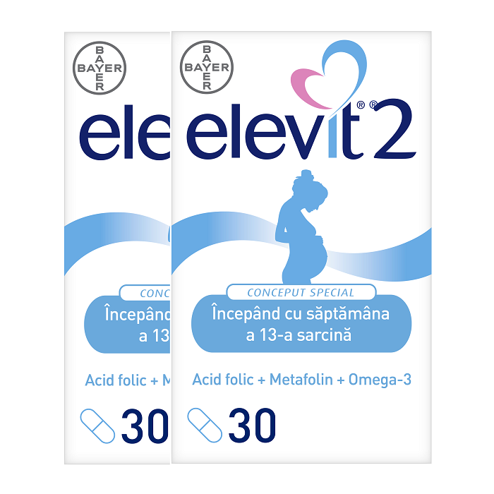 Pachet Elevit 2, 30 capsule + 30 capsule, Bayer