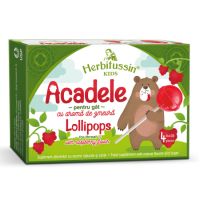 Acadele cu aroma de zmeura Herbitussin Kids, 4 bucati, USP Romania