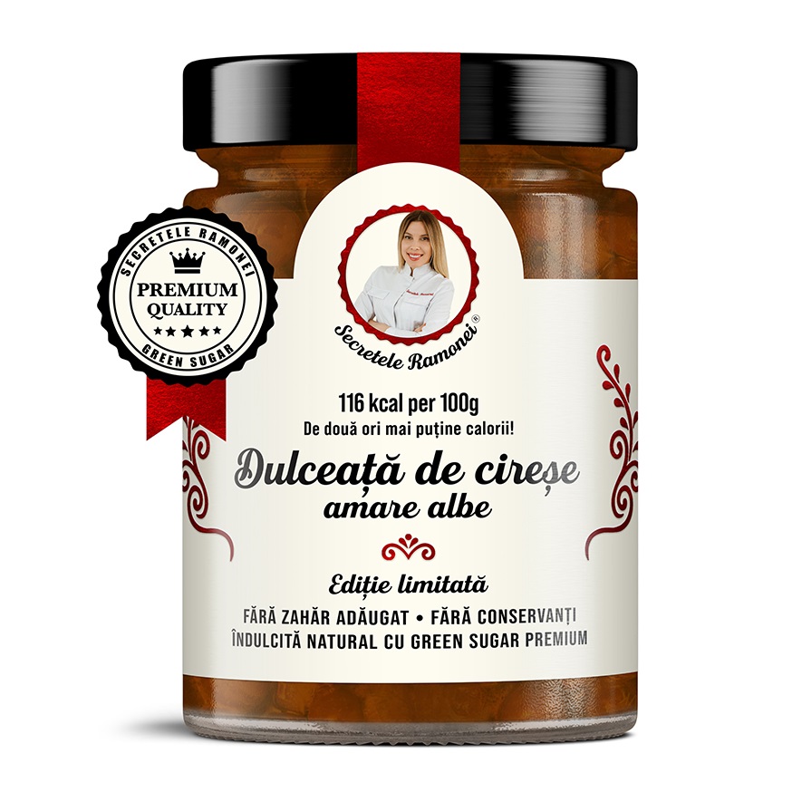 Dulceata de cirese amare albe Secretele Ramonei, 350 g, Laboratoarele Remedia