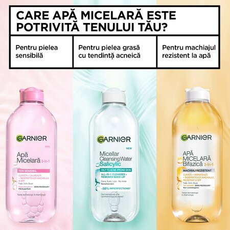 Apa micelara pentru ten sensibil Skin Naturals, 100 ml, Garnier 757407