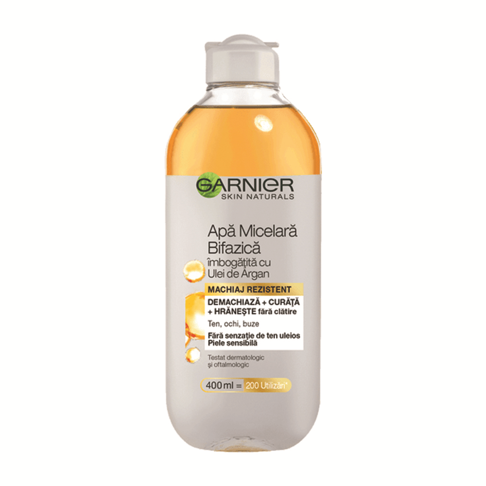 Apa micelara bifazica imbogatita cu ulei de argan Skin Naturals, 400 ml, Garnier