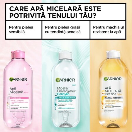 Apa micelara bifazica cu ulei de argan Skin Naturals, 400 ml, Garnier 757500