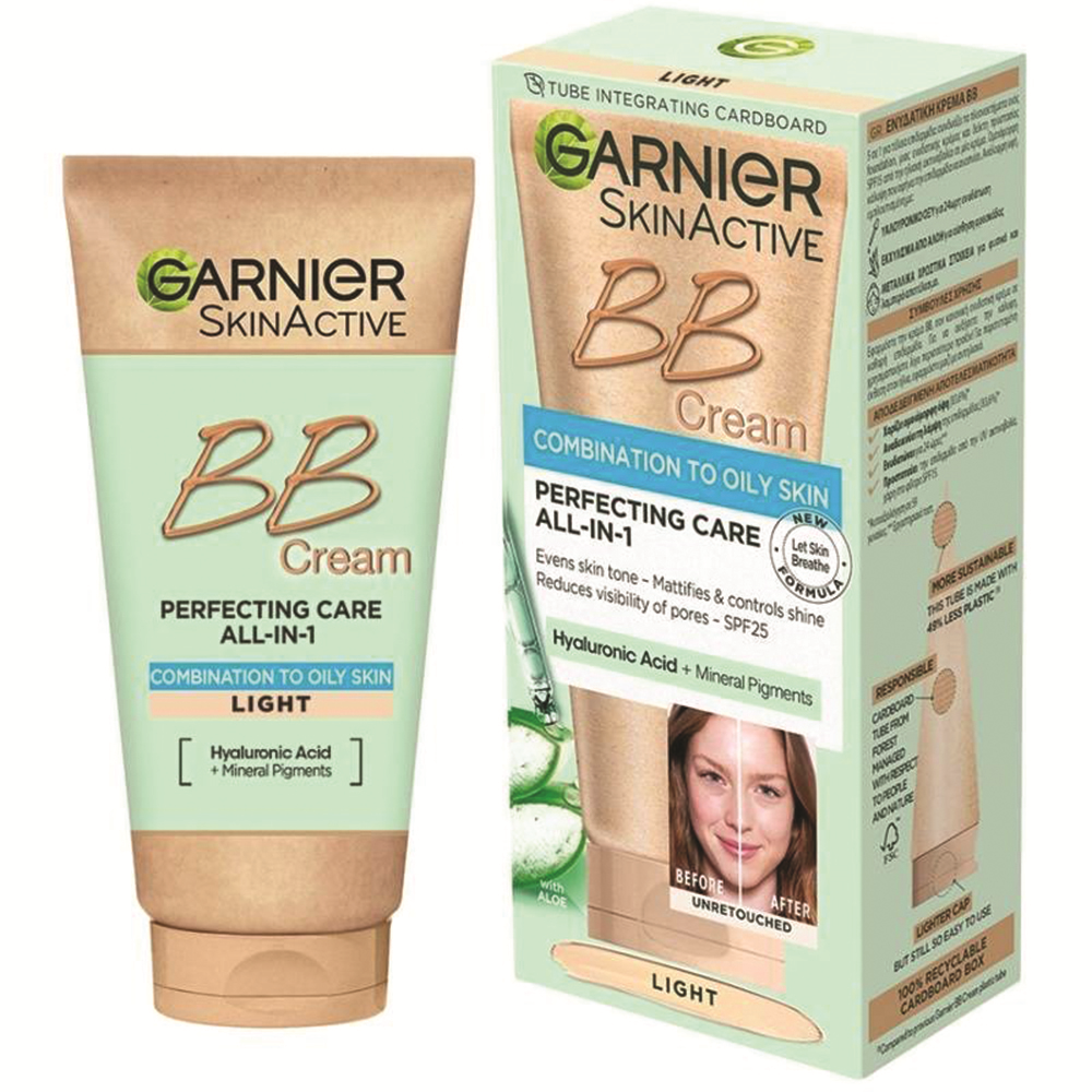 Crema BB cu SPF 25 pentru ten gras Nuanta Light Skin Active, 50 ml, Garnier