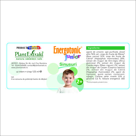 Sirop Energotonic Junior Sinusuri, 125 ml, Plant Extrakt 732803
