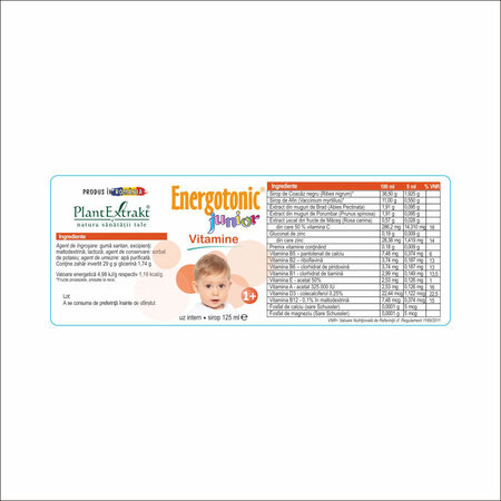 Sirop Energotonic Vitamine, 125 ml, Plant Extrakt 732970