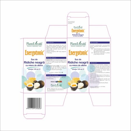 Suc de ridiche neagra cu miere de albine Energotonic, 125 ml, Plant Extrakt 733011