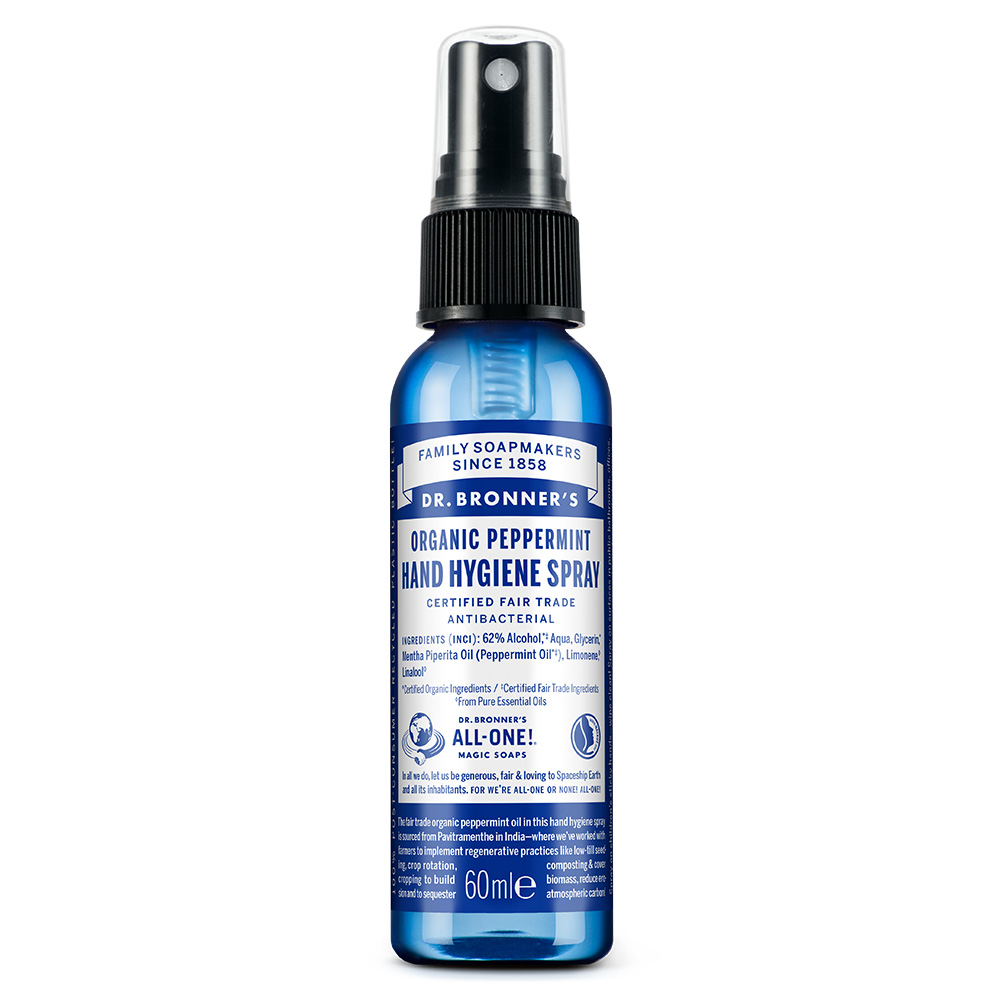 Spray de maini igienizant cu menta, 60 ml, Dr. Bronner's