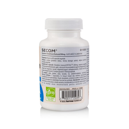 Glutathione Reduced Jarrow Formulas, 500 mg, 60 capsule, Secom 725086