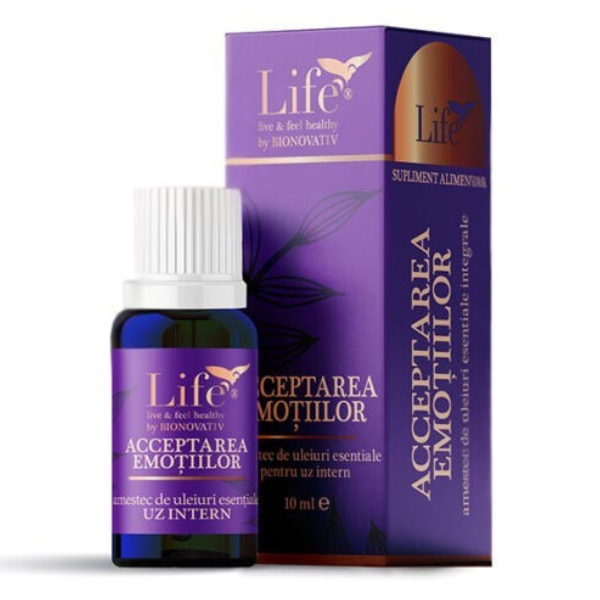 Amestec de uleiuri esentiale pentru uz intern Acceptarea emotiilor Life, 10 ml, Bionovativ
