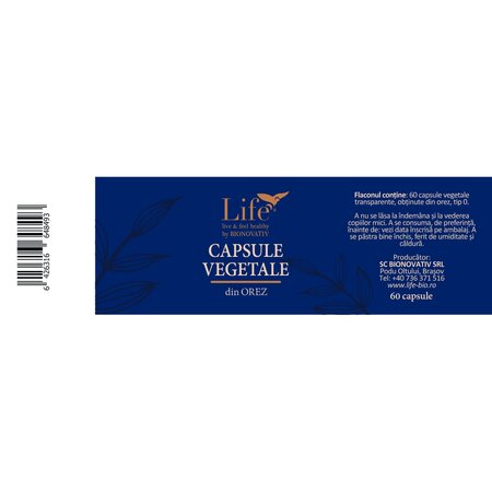 Capsule goale vegetale din orez, 60 capsule, Bionovativ 714273