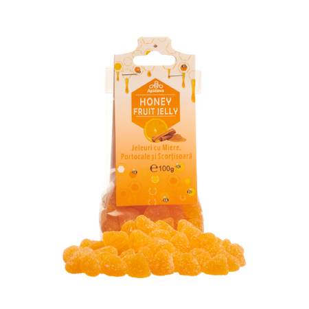 Jeleuri cu miere, scortisoara si aroma de portocale, 100 g, Apidava