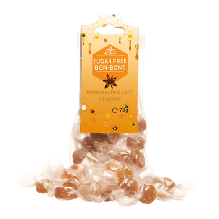 Bomboane fara zahar cu aroma de anason, 70g, Apidava
