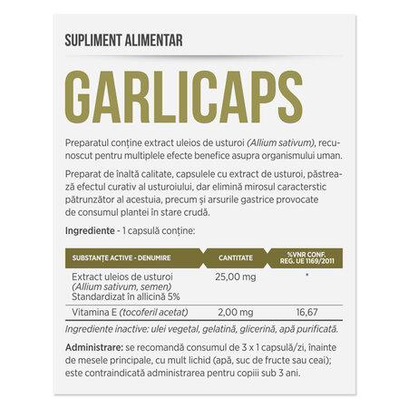 Garlicaps, 30 capsule, Parapharm 690179