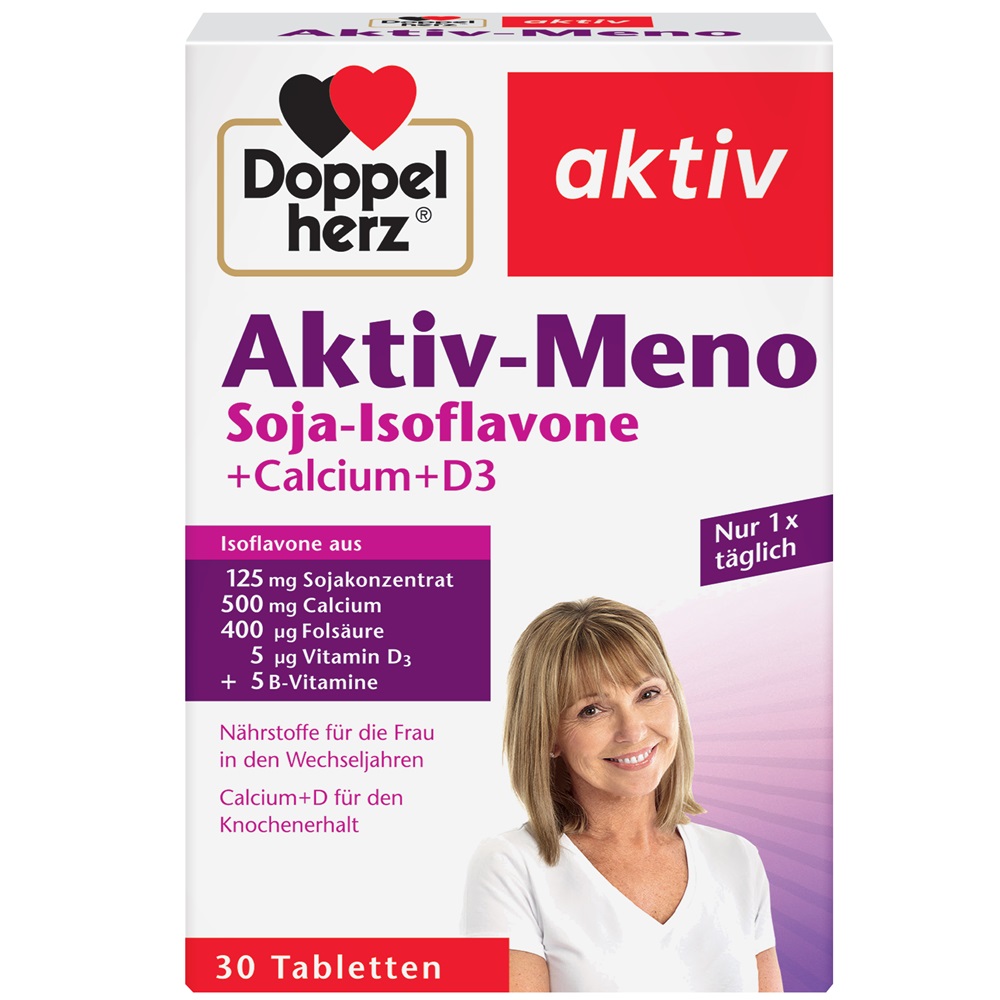 Meno Soia-Isoflavone + Calciu + Vitamina D3 Aktiv, 30 comprimate, Doppelherz