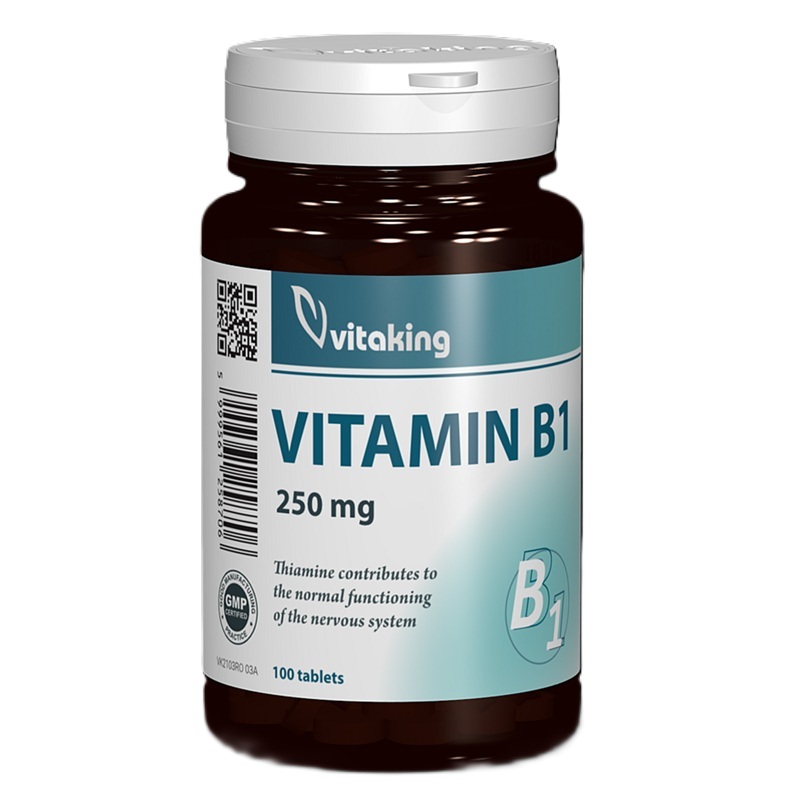 Vitamina B1, 250 mg, 100 tablete, Vitaking