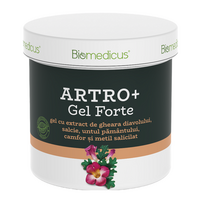 Artro+ Gel forte cu extract de gheara diavolului, salcie, untul pamantului, camfor si metil salicilat, 250 ml, Biomedicus