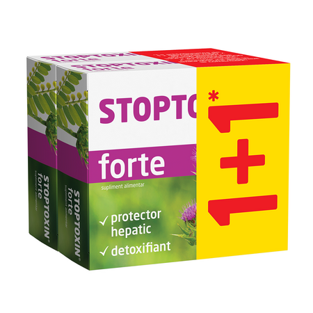 Pachet Stoptoxin Forte, 30 capsule + 30 capsule, Fiterman Pharma