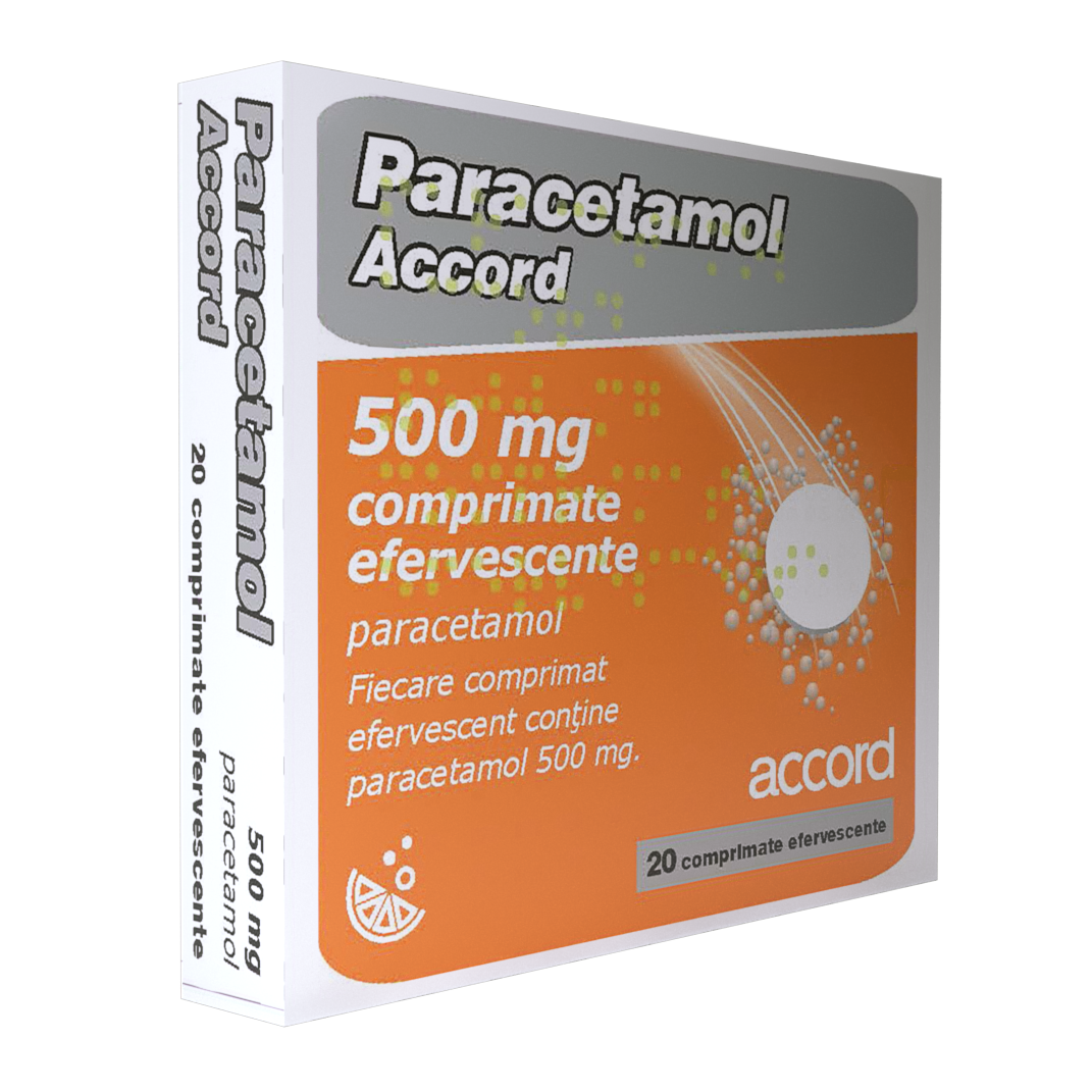 Paracetamol Accord, 500 mg, 20 comprimate efervescente, Accord Healthcare