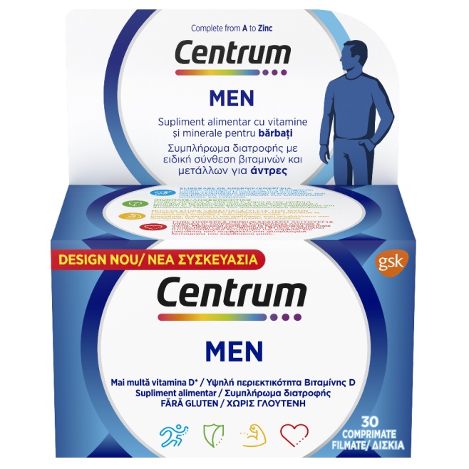 Centrum pentru barbati formula imbunatatita, 30 comprimate, Gsk