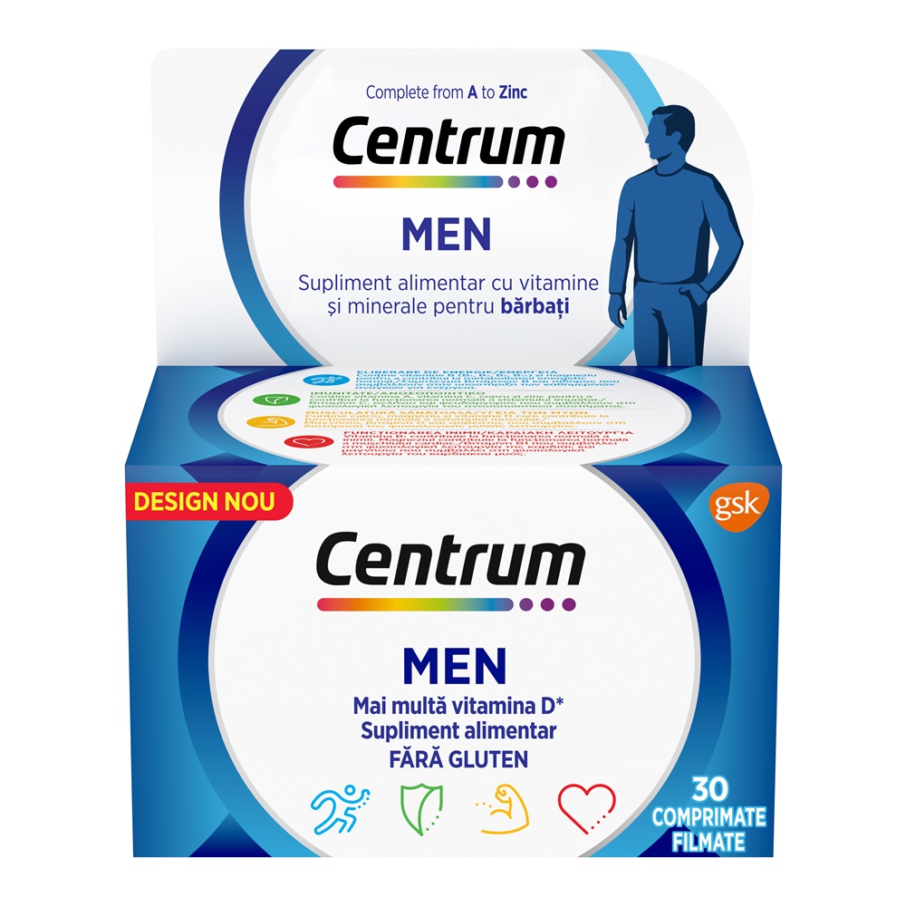 Centrum pentru barbati formula imbunatatita, 30 comprimate, Gsk