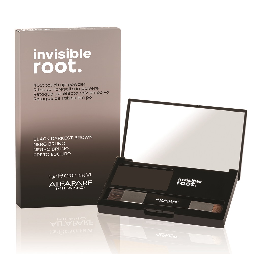 Pudra coloranta pentru radacina Invisible Root, Nuanta Black, 5 g, Alfaparf