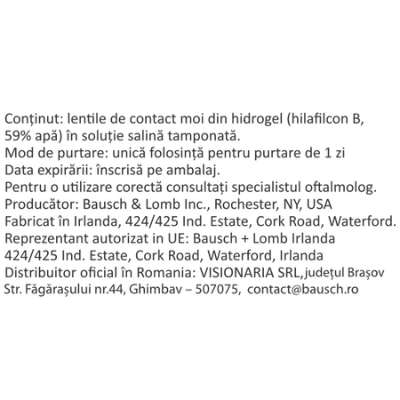 Lentile de contact -1.00 SofLens 1 Day, 30 bucati, Bausch Lomb 713912