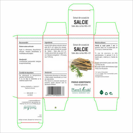 Extract din scoarta de Salcie, 50 ml, Plant Extrakt 738236