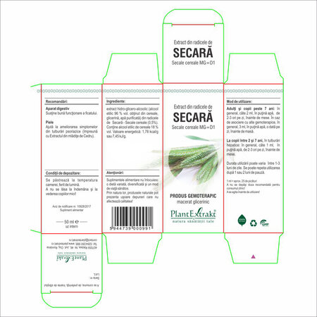 Extract din radicele de Secara, 50 ml, Plant Extrakt 738228