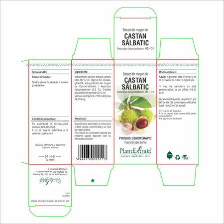 Extract din muguri de Castan salbatic, 50 ml, Plant Extrakt 735264