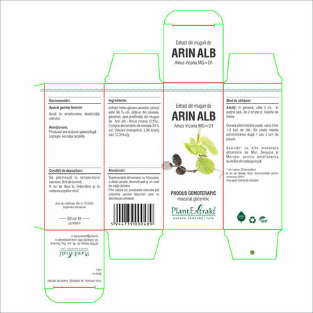 Extract din muguri de Arin Alb, 50 ml, Plant Extrakt 735217
