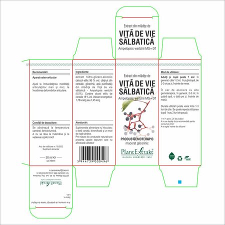 Extract din mladite de Vita de Vie Salbatica, 50 ml, Plant Extrakt 735119